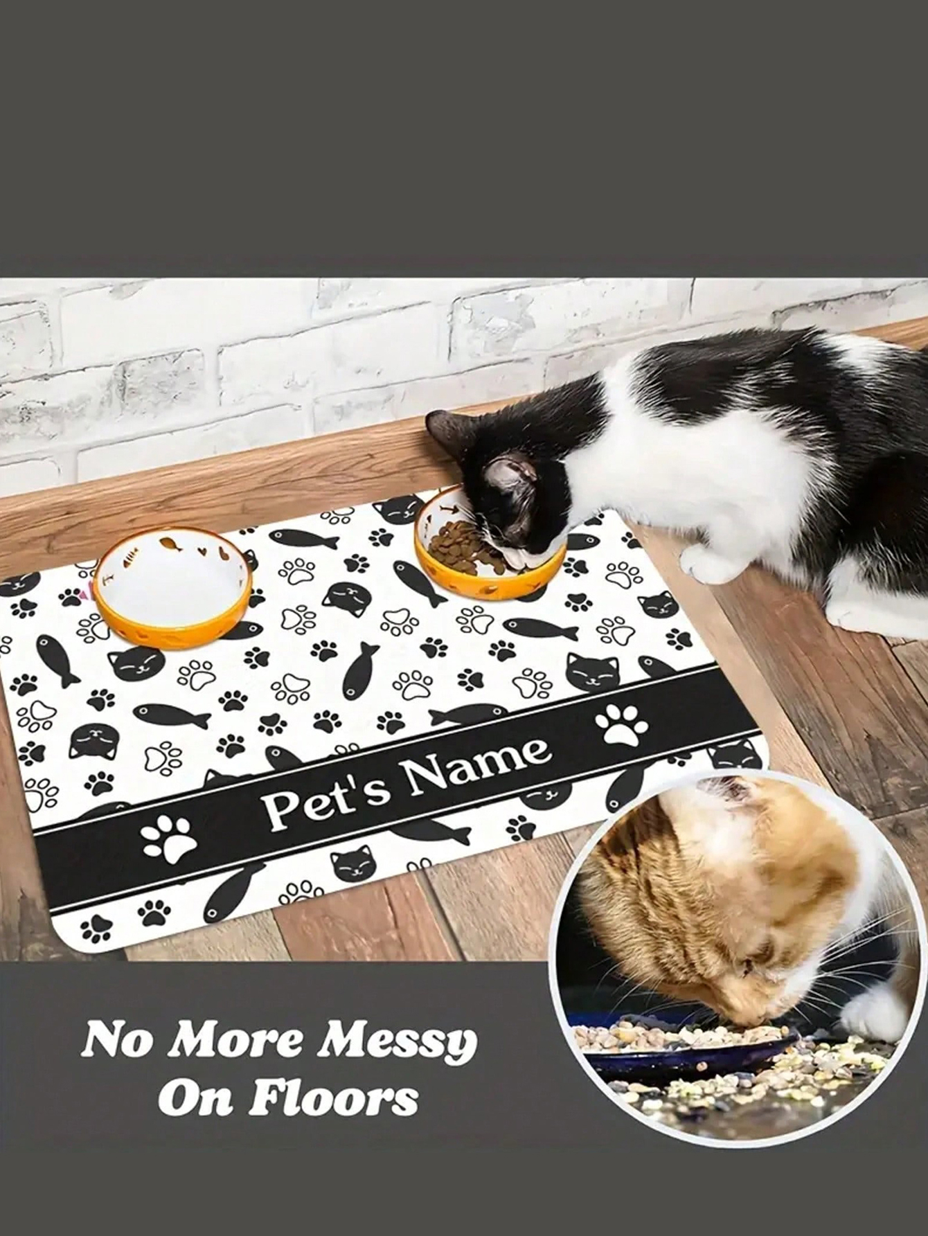 Personalized Pet Name Feeding Mat